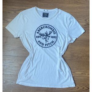 White Graphic ABERCROMBIE & FITCH Logo T-shirt